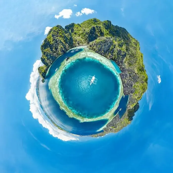 Framed Print : Little planet view of Coron island in Philippines Framed Print : Little planet view of Coron island in Philippines