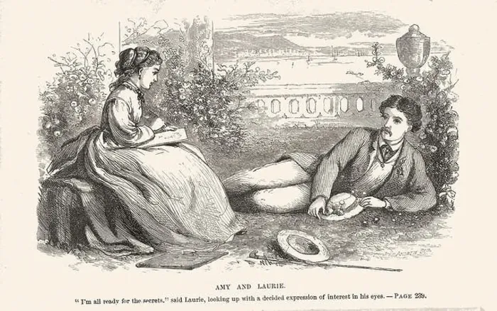 Framed Print : Little Women by Louisa May Alcott (1832-1888), illustrated by her sister May Alcott. Boston: Roberts Brothers, 1868 Framed Print : Little Women by Louisa May Alcott (1832-1888), illustrated by her sister May Alcott. Boston: Roberts Brothers, 1868
