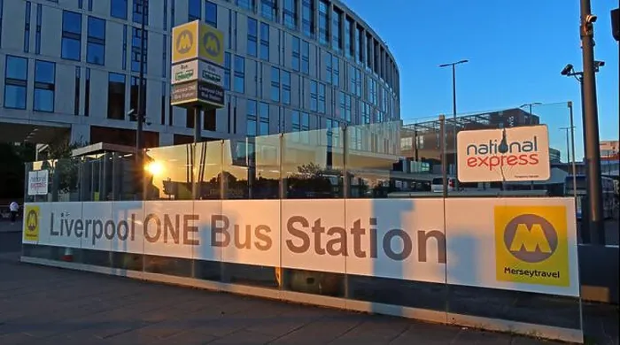 Framed Print : Liverpool ONE bus station in the evening, Merseytravel, Paradise Street, Liverpool, Merseyside, England, UK, L1 3EU Framed Print : Liverpool ONE bus station in the evening, Merseytravel, Paradise Street, Liverpool, Merseyside, England, UK, L1 3EU