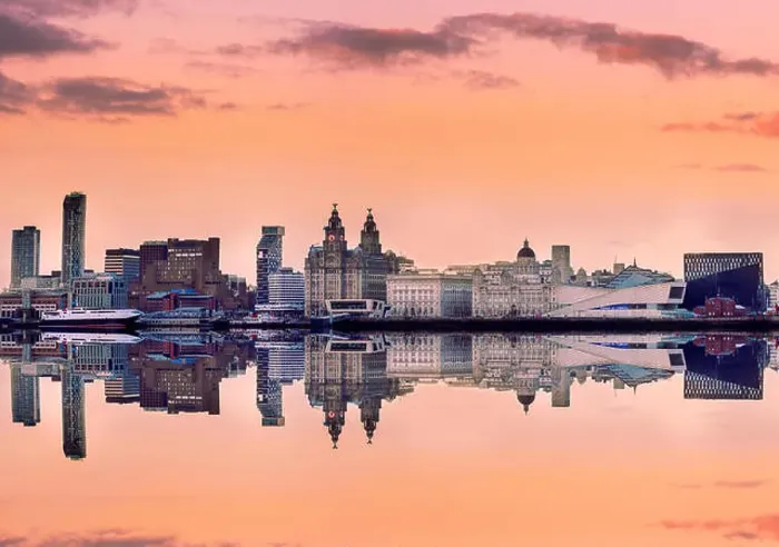 Framed Print : Liverpool skyline with a panoramic view of all the famous landmarks on the bank of Mersey river Framed Print : Liverpool skyline with a panoramic view of all the famous landmarks on the bank of Mersey river