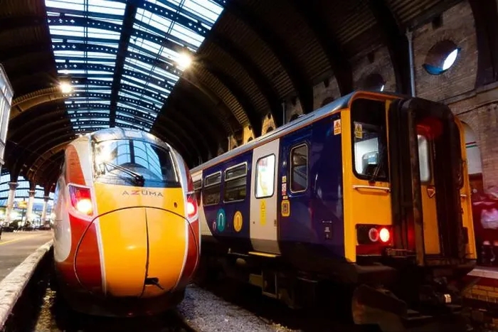 Framed Print : LNER Azuma express intercity train in York station at the platform Framed Print : LNER Azuma express intercity train in York station at the platform