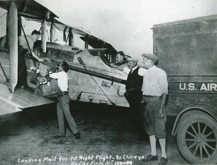 Framed Print : Loading U.S. airmail for the first night flight to Chicago from Hadley Field, New Jersey Framed Print : Loading U.S. airmail for the first night flight to Chicago from Hadley Field, New Jersey