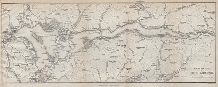 Framed Print : Loch Lomond. Tarbet Inversnaid Luss Balloch. Scotland, 1886 antique map Framed Print : Loch Lomond. Tarbet Inversnaid Luss Balloch. Scotland, 1886 antique map