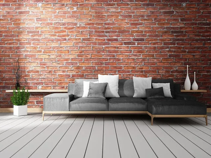 Framed Print : Loft interior mock up with sofa and decoration on white floor wooden.3D rendering Framed Print : Loft interior mock up with sofa and decoration on white floor wooden.3D rendering