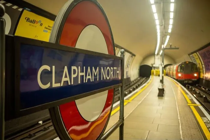 Framed Print : LONDON- 5 MARCH, 2024: Clapham North Underground Station on the Northern Line in SW London
