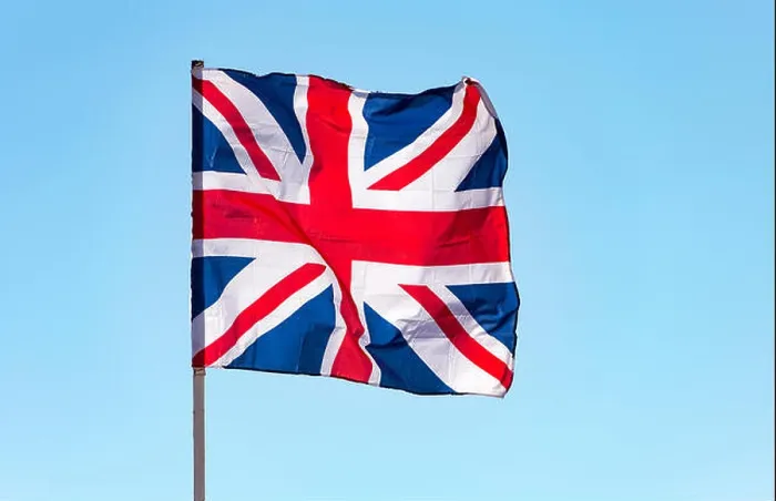 Framed Print : London, Great Britain flag waving against blue sky, the British flag Framed Print : London, Great Britain flag waving against blue sky, the British flag
