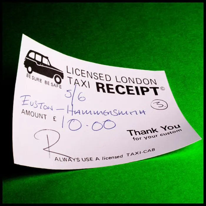 Framed Print : London Taxi Receipt Framed Print : London Taxi Receipt