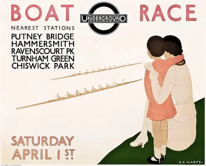 Framed Print : London Underground poster - Andre Edouard Marty - BOAT RACE, 1933 Framed Print : London Underground poster - Andre Edouard Marty - BOAT RACE, 1933