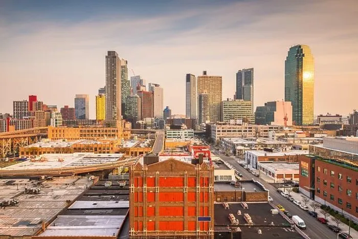 Framed Print : Long Island City, New York, USA downtown borough skyline at dusk Framed Print : Long Island City, New York, USA downtown borough skyline at dusk