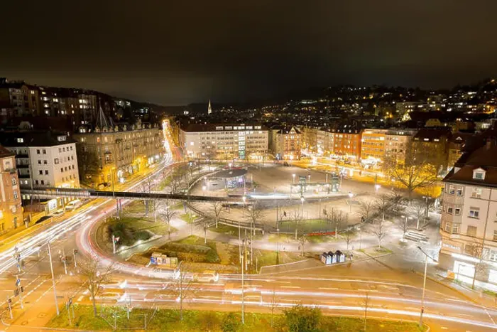 Framed Print : Long time exposure in Stuttgart Framed Print : Long time exposure in Stuttgart