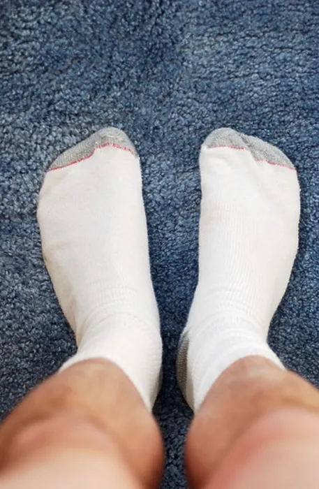 Framed Print : Looking down at feet and socks Framed Print : Looking down at feet and socks