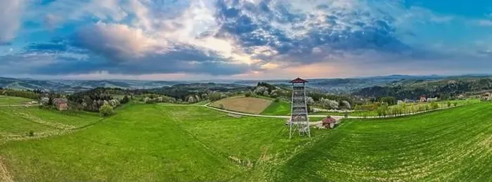 Framed Print : Lookout Tower in Brusnik, Lesser Poland. Drone Panorama at Spring Framed Print : Lookout Tower in Brusnik, Lesser Poland. Drone Panorama at Spring