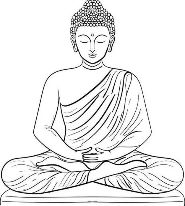 Framed Print : Lord Buddha sitting in meditation, a vector outline art of Lord Gautama Buddha Framed Print : Lord Buddha sitting in meditation, a vector outline art of Lord Gautama Buddha