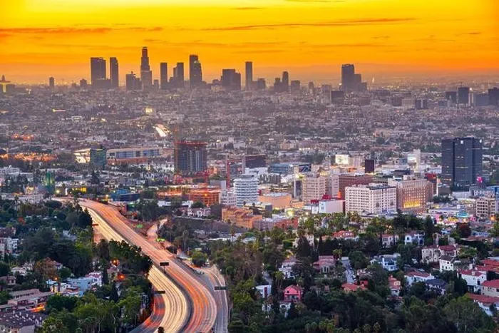 Framed Print : Los Angeles, California, USA skyline Framed Print : Los Angeles, California, USA skyline