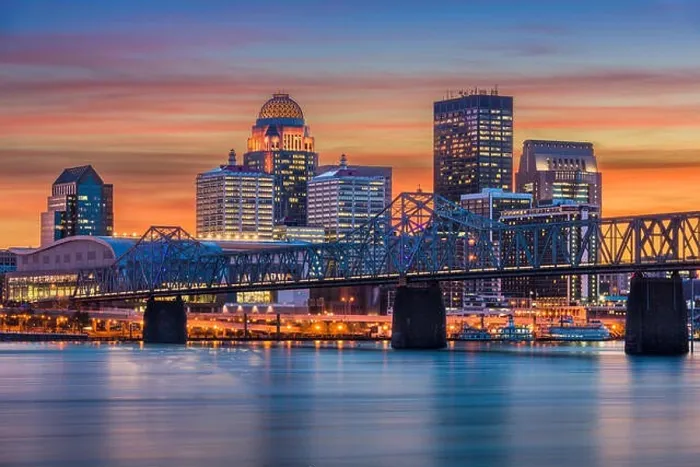Framed Print : Louisville, Kentucky, USA skyline on the river Framed Print : Louisville, Kentucky, USA skyline on the river