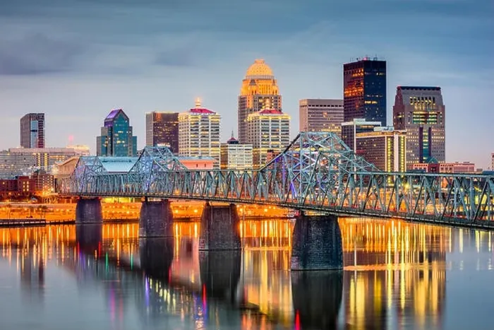 Framed Print : Louisville, Kentucky, USA skyline on the river Framed Print : Louisville, Kentucky, USA skyline on the river