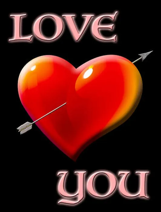 Framed Print : Love you, bright red and shiny heart with arrow, isolated against the black colored background Framed Print : Love you, bright red and shiny heart with arrow, isolated against the black colored background
