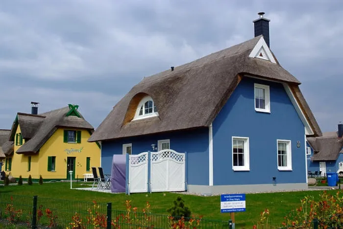 Framed Print : Lovely cottages with thatched roof - Europe Germany Baltic Sea Isle of Ruegen