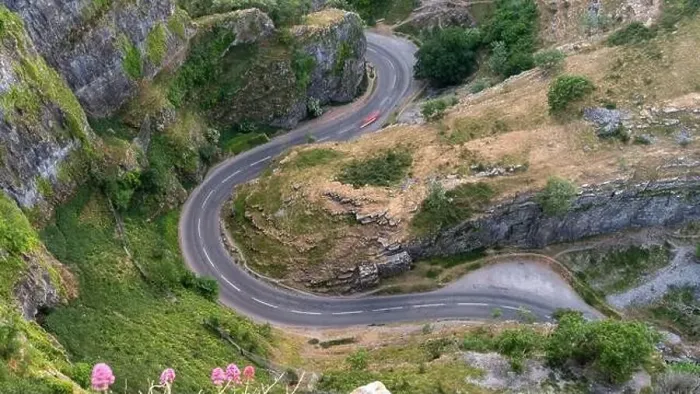 Framed Print : Low angle of The Cheddar Gorge with a drone Framed Print : Low angle of The Cheddar Gorge with a drone