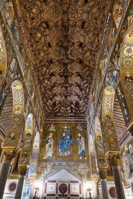 Framed Print : Low angle view of the wooden ceiling of the Palatine Chapel inside the Normans Palace in Palermo Framed Print : Low angle view of the wooden ceiling of the Palatine Chapel inside the Normans Palace in Palermo