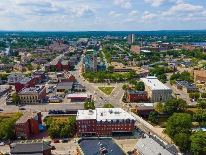 Framed Print : Lowell City Hall and downtown aerial view in downtown Lowell, Massachusetts MA, USA Framed Print : Lowell City Hall and downtown aerial view in downtown Lowell, Massachusetts MA, USA