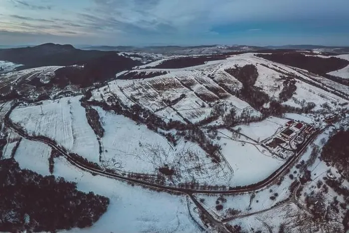 Framed Print : Lower Beskid, Carpathian Mountain Range in winter aerial view Framed Print : Lower Beskid, Carpathian Mountain Range in winter aerial view