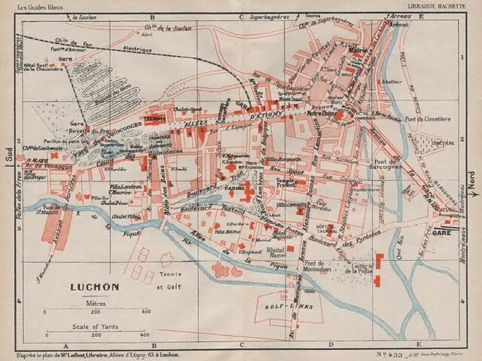 Framed Print : LUCHON. Vintage town city plan. Haute-Garonne, 1933 vintage map Framed Print : LUCHON. Vintage town city plan. Haute-Garonne, 1933 vintage map