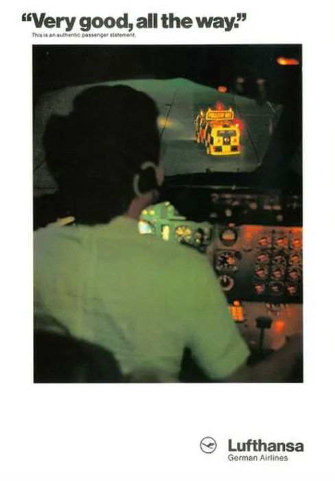 Framed Print : Lufthansa advert in a magazine 1980 Framed Print : Lufthansa advert in a magazine 1980