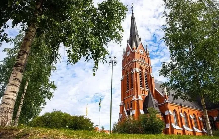 Framed Print : Lulea, Sweden Panorama city, Cathedral sunny day, blue sky Framed Print : Lulea, Sweden Panorama city, Cathedral sunny day, blue sky