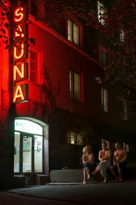 Framed Print : LUMINOUS SIGN FOR THE KOTIHARJU SAUNA AT NIGHT HELSINKI FINLAND EUROPE Framed Print : LUMINOUS SIGN FOR THE KOTIHARJU SAUNA AT NIGHT HELSINKI FINLAND EUROPE