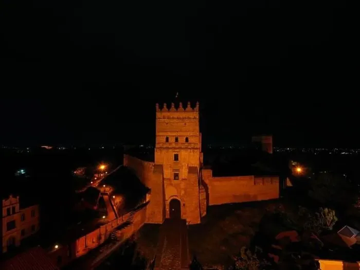Framed Print : Lutsk, Ukraine - June 4, 2021: Aerial view on Lubart's castle in Lutsk, Ukraine from drone at night Framed Print : Lutsk, Ukraine - June 4, 2021: Aerial view on Lubart's castle in Lutsk, Ukraine from drone at night