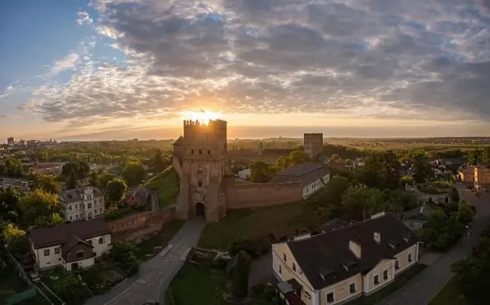 Framed Print : Lutsk, Ukraine - June 4, 2021: Aerial view on Lubart's castle in Lutsk, Ukraine from drone