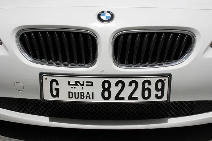 Framed Print : luxury car BMW with Dubai license plate. Photo by Willy Matheisl Framed Print : luxury car BMW with Dubai license plate. Photo by Willy Matheisl
