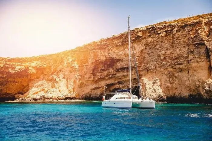Framed Print : Luxury white yacht mediterranean walk beach Blue Lagoon Comino Malta Framed Print : Luxury white yacht mediterranean walk beach Blue Lagoon Comino Malta