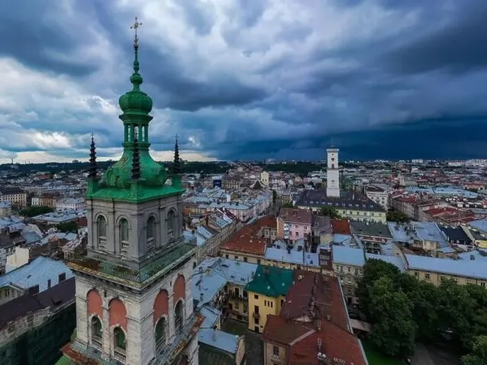 Framed Print : Lviv, Ukraine - 2020: Aerial view on Dormition Church in Lviv, Ukraine from drone Framed Print : Lviv, Ukraine - 2020: Aerial view on Dormition Church in Lviv, Ukraine from drone