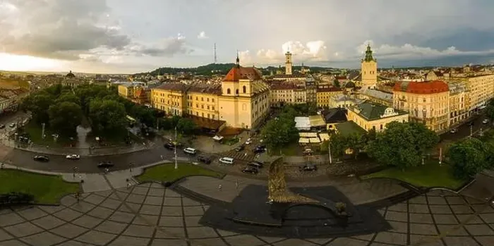 Framed Print : Lviv, Ukraine - August, 2020: Aerial view on Jesuit Church, City Hall and Latin Cathedral in Lviv, Ukraine from drone Framed Print : Lviv, Ukraine - August, 2020: Aerial view on Jesuit Church, City Hall and Latin Cathedral in Lviv, Ukraine from drone