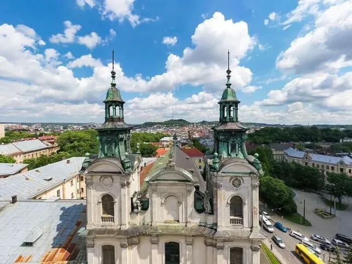 Framed Print : Lviv, Ukraine - August, 2020: The Roman Catholic church of St Framed Print : Lviv, Ukraine - August, 2020: The Roman Catholic church of St