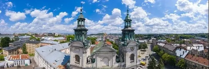 Framed Print : Lviv, Ukraine - August, 2020: The Roman Catholic church of St Framed Print : Lviv, Ukraine - August, 2020: The Roman Catholic church of St