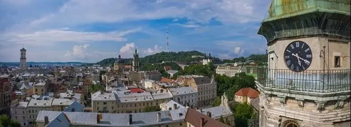 Framed Print : Lviv, Ukraine - August 24, 2020: Aerial view on Bernardine church in Lviv from drone Framed Print : Lviv, Ukraine - August 24, 2020: Aerial view on Bernardine church in Lviv from drone