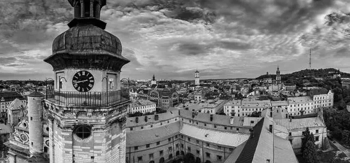 Framed Print : Lviv, Ukraine - August 24, 2020: Aerial view on Bernardine church in Lviv from drone Framed Print : Lviv, Ukraine - August 24, 2020: Aerial view on Bernardine church in Lviv from drone
