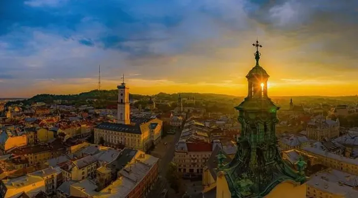 Framed Print : Lviv, Ukraine - August 24, 2020: Aerial view on City Hall and Latin Cathedral in Lviv, Ukraine from drone Framed Print : Lviv, Ukraine - August 24, 2020: Aerial view on City Hall and Latin Cathedral in Lviv, Ukraine from drone