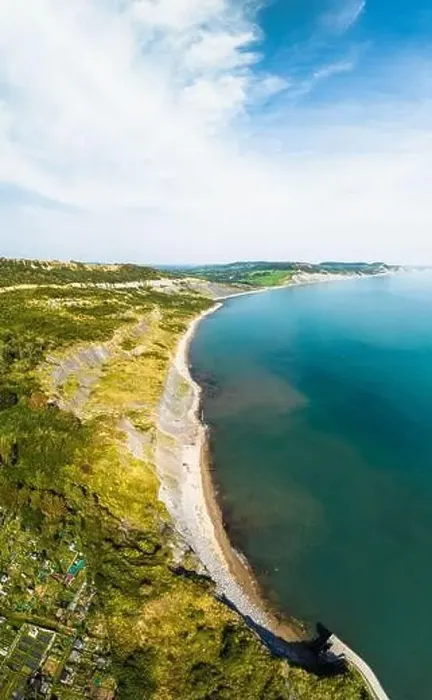 Framed Print : Lyme Regis from a drone, Jurassic Coast, Dorset, England, Europe Framed Print : Lyme Regis from a drone, Jurassic Coast, Dorset, England, Europe