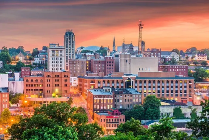 Framed Print : Lynchburg, Virginia, USA downtown city skyline at dusk Framed Print : Lynchburg, Virginia, USA downtown city skyline at dusk