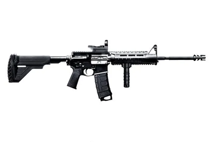 Framed Print : M416 gun, Automatic weapon isolated black, military army Framed Print : M416 gun, Automatic weapon isolated black, military army