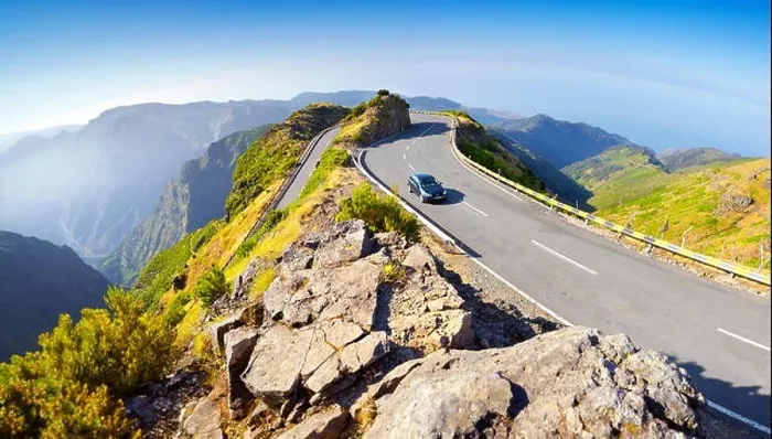 Framed Print : Madeira - mountains landscape with alpine road from Encumenada Pass to Paul da Serra plateau, Madeira, Portugal Framed Print : Madeira - mountains landscape with alpine road from Encumenada Pass to Paul da Serra plateau, Madeira, Portugal