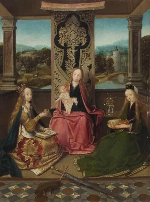 Framed Print : Madonna and Child with Saints Catherine and Barbara Deutsch: um 1510 by Master of Hoogstraeten Framed Print : Madonna and Child with Saints Catherine and Barbara Deutsch: um 1510 by Master of Hoogstraeten
