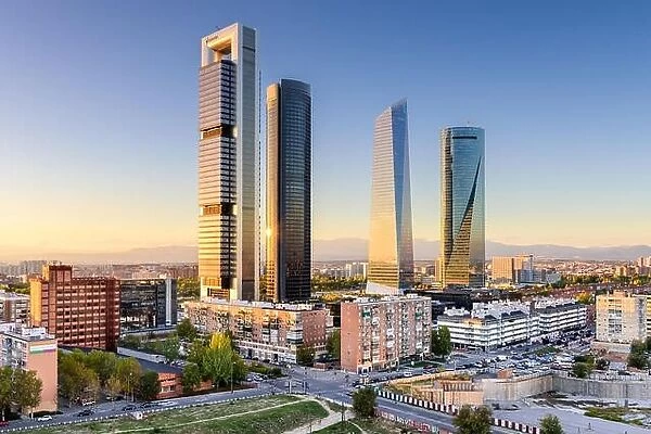 Madrid, Spain financial district skyline