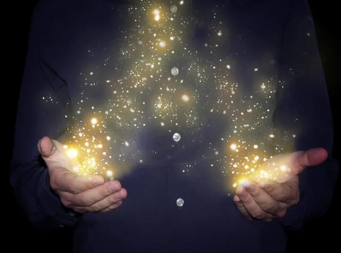Framed Print : magic sparkles in hands Framed Print : magic sparkles in hands