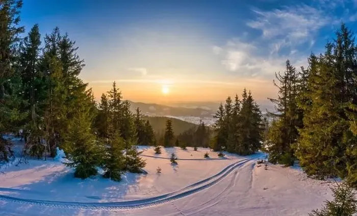 Framed Print : Magical winter panorama of beautiful snowy slopes Framed Print : Magical winter panorama of beautiful snowy slopes