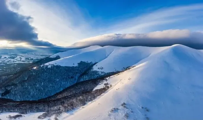 Framed Print : Magical winter panorama of beautiful snowy slopes Framed Print : Magical winter panorama of beautiful snowy slopes